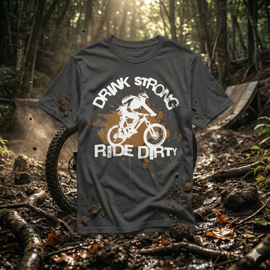 Drink Strong, Ride Dirty MTB Tri-Blend Tee