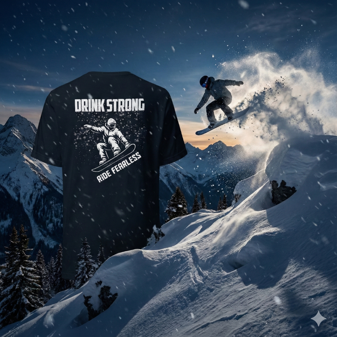 Drink Strong, Ride Relentless Snowboard Tee