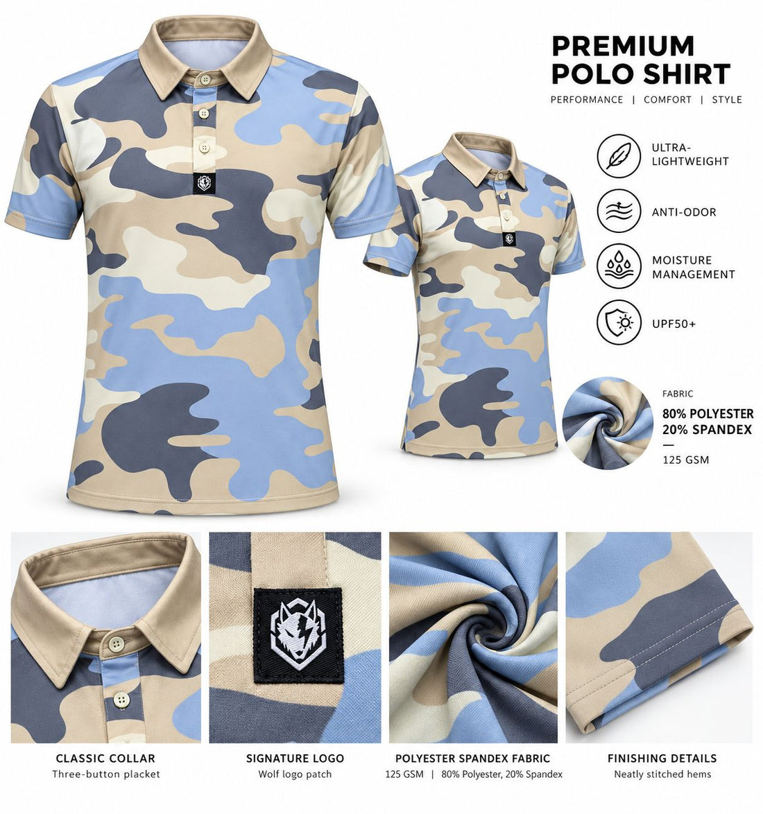 Fuzion Polo — tan camo